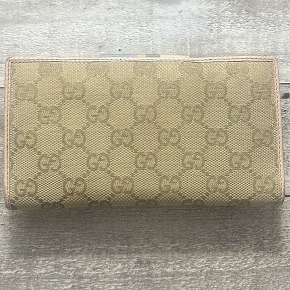 GUCCI Canvas Bifold Long Wallet with pink leather - Picture 7 of 7
